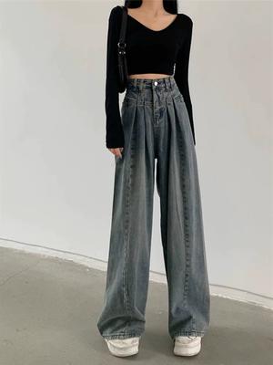 High Street 90s Y2k Vintage Loose Jeans Women Aesthetic Retro Streetwear Baggy Denim Pants Harajuku Korean Casual Wide Leg Trousers