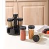 6-Jar Rotating Spice Rack Set Countertop Seasoning Container Organizer for Home Kitchen Cooking Storage Use