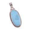 Natural Republic Larimar Gemstone Handmade 925 Solid Silver Pendant 1.50" e5U77