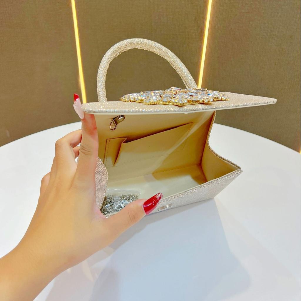 New Fashion Women Bag,Vintage Rhinestone Chain Square Bag,Diamond Handbag Crossbody Evening Bag