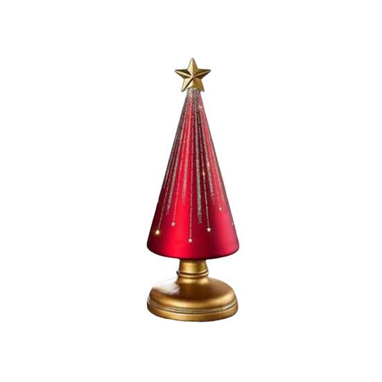 Twinkle Light Christmas Tree Illuminated Starry Night Resin Christmas Tree Ornament for Holiday Bedroom Dorm Tabletop Decor