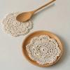 2/4Pcs Bohemian Lace Floral Coasters Vintage Round Woven Placemats Drink Coasters  Coffee Table