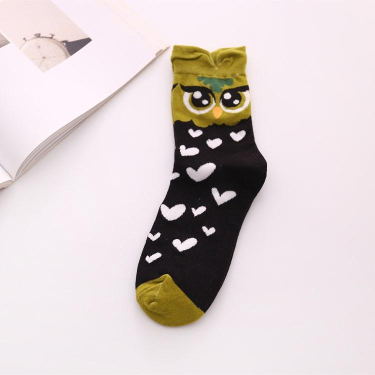 

1 пара носков с героями мультфильмов Eule Nette Girs Socke Kwaii Lustige Mode аниме Frühling Herbst Schweiß Absorber Klassische Baumwolle Socke Lolita Wonmens зелёный