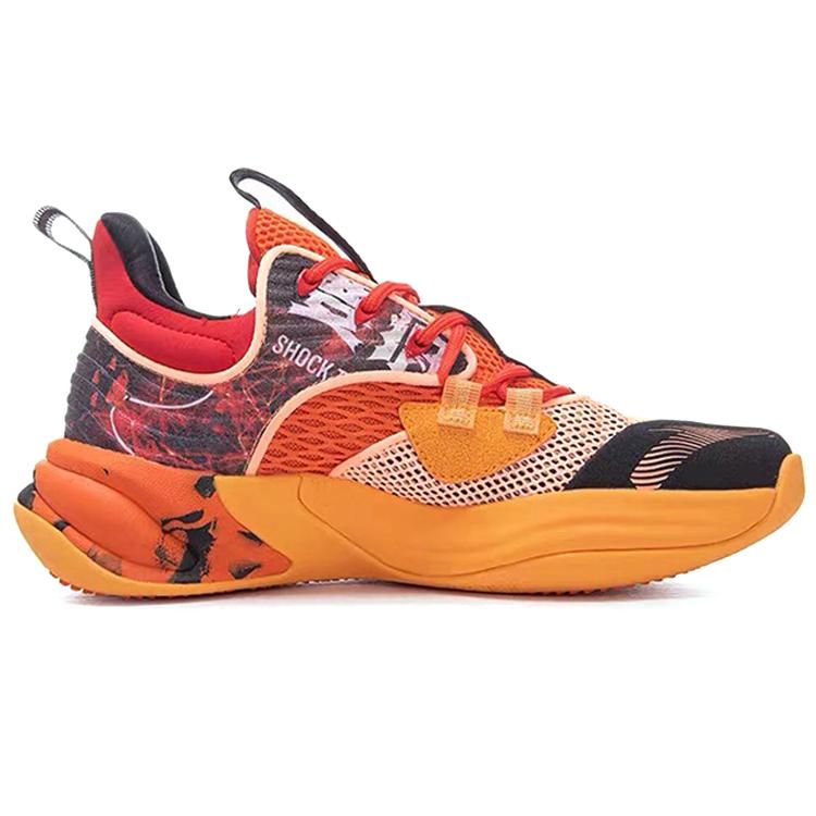 New ANTA Hear Wave 2 Basketball Shoes Men Mid Top Racing Orange/Fluorescent Sunset Orange/University Red 112031105-3