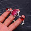 Piatră prețioasă Rubin & Granat : Brățară Bijuterie Handmade din Argint Sterling 925 cu Pietre Semiprețioase Multiple