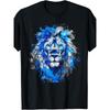 European Sizes 2025 Summer Fan Lion Printed T-Shirt | Same Style for Men , Crew Neck, Regular Fit, All-Season, Vintage Style