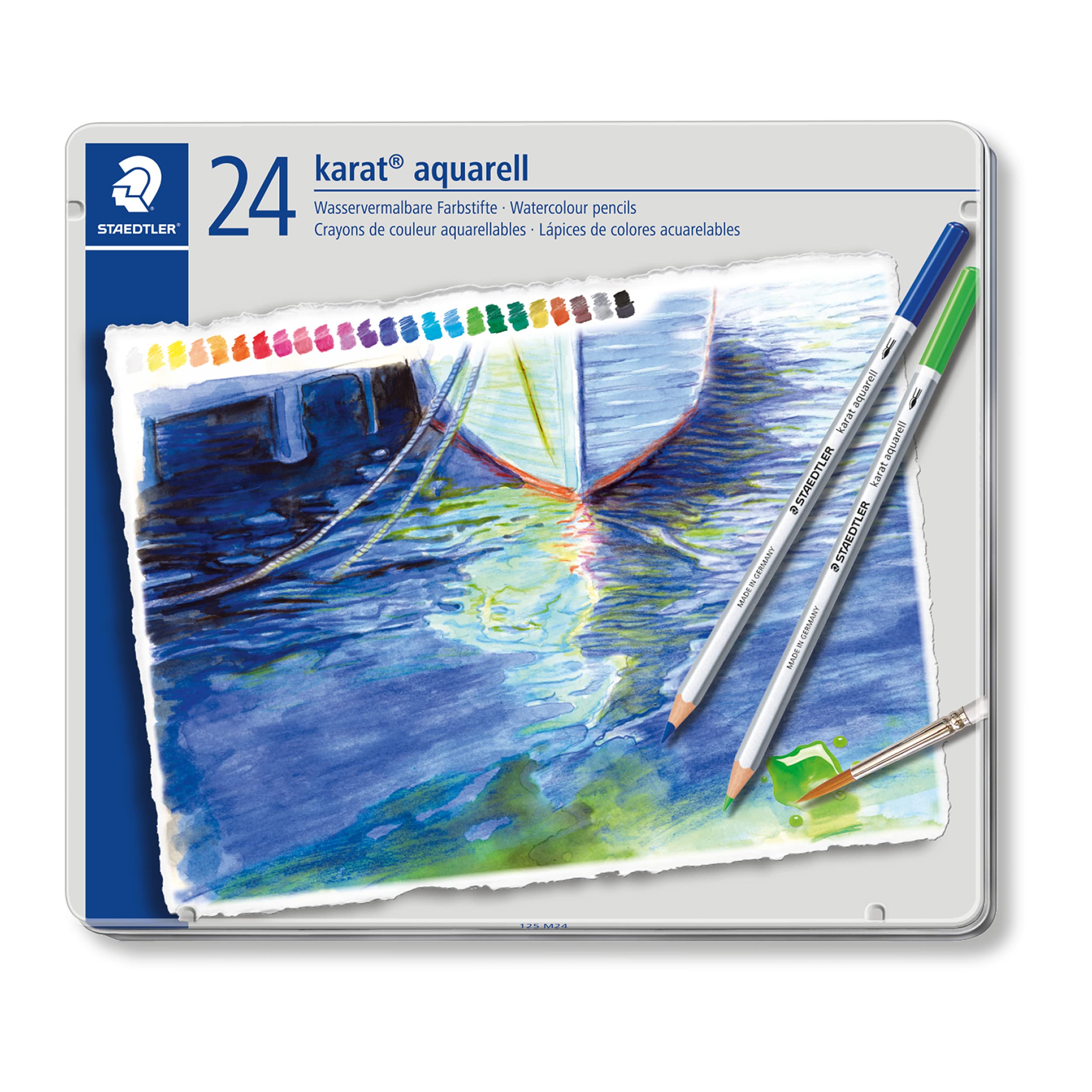 

STAEDTLER Colored Pencils, 24 Colors, Watercolor Pencils, Carat Aquarelle 125 M24