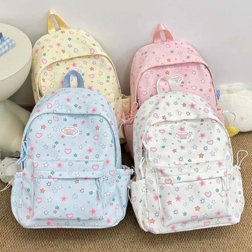 Star Heart Print Bag Lightweight Mochila High Capacimochilas Mujer Teenage Girls Backpacks College Style Backpack Bags for Woman