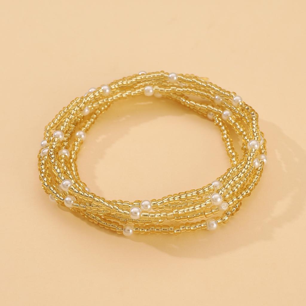 2026 Handmade Rice Beads Bracelet Set for Women Bohemian Style Elastic Stacking Creative Fashion Jewelry