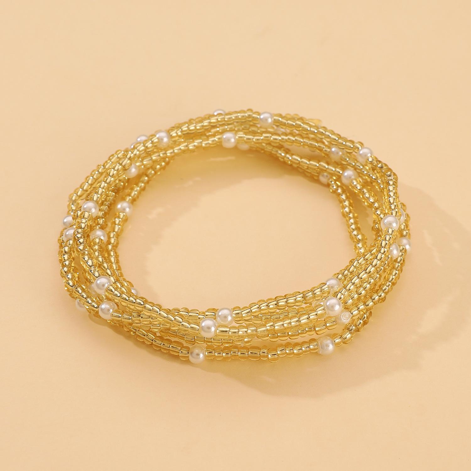 

2026 Handmade Rice Beads Bracelet Set for Women Bohemian Style Elastic Stacking Creative Fashion Jewelry