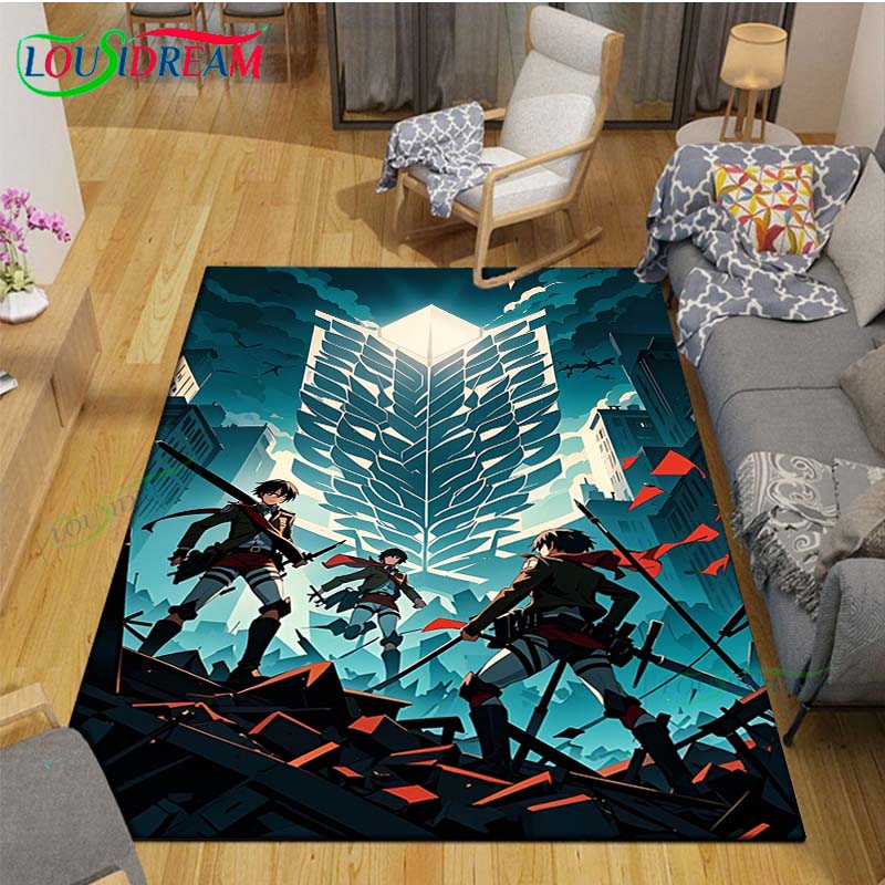 Fashion 3D Cartoon A-Attack T-Titan Printed Carpet Living Room Anti-Skid Area Rug Kids Bedroom Mats Yoga Mat Carpet Decor Gift