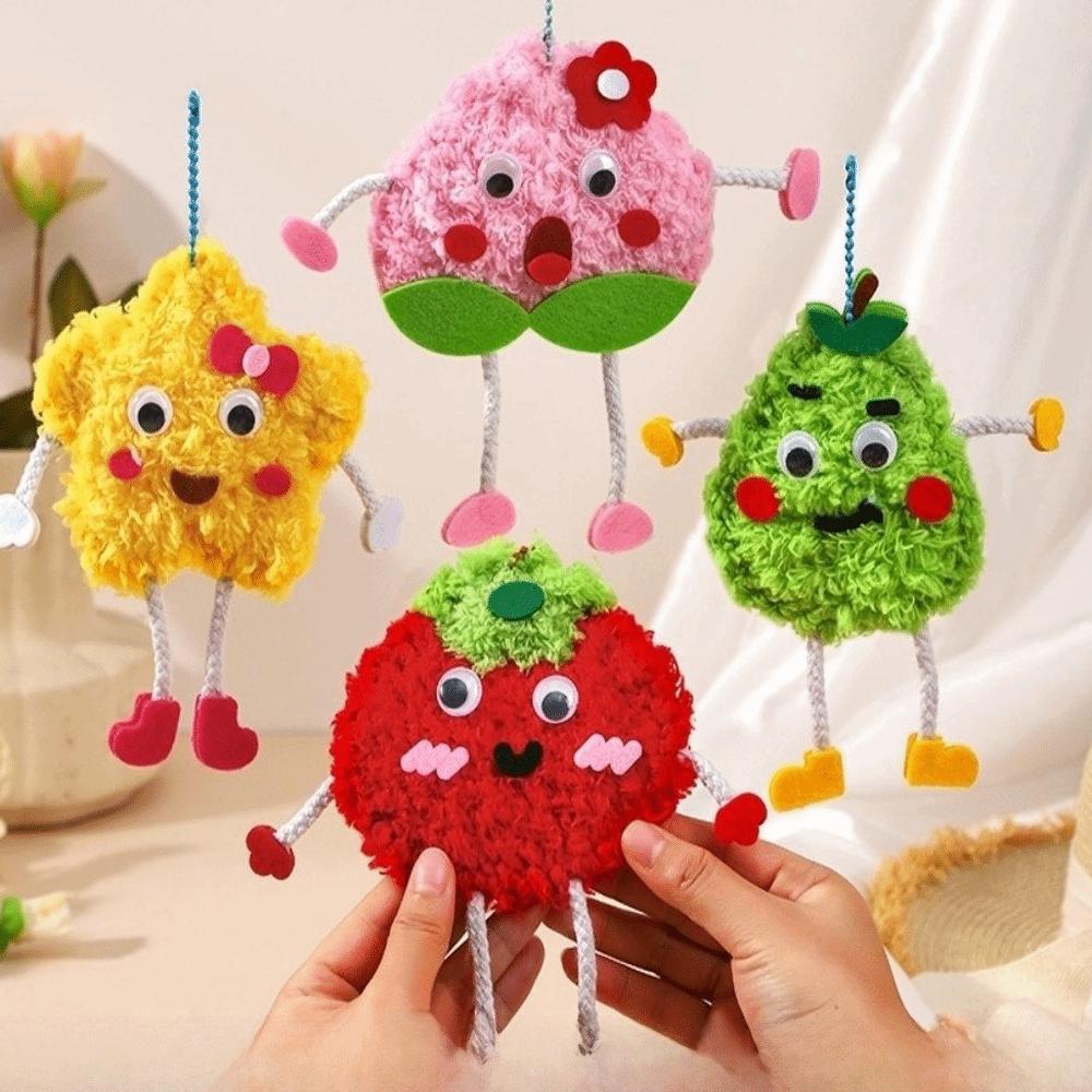 Cartoon Fruit Embroidery Doll Pendant Wool Embroidery Handmade Crafts Toys  Educational Toys