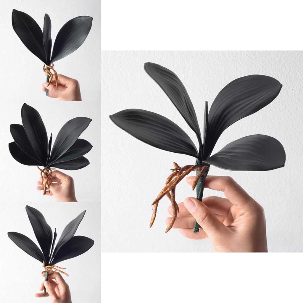 Phalaenopsis Leaves Faux Pu Soft Plastic Plant Accessories For Event Decorations And Home Styling