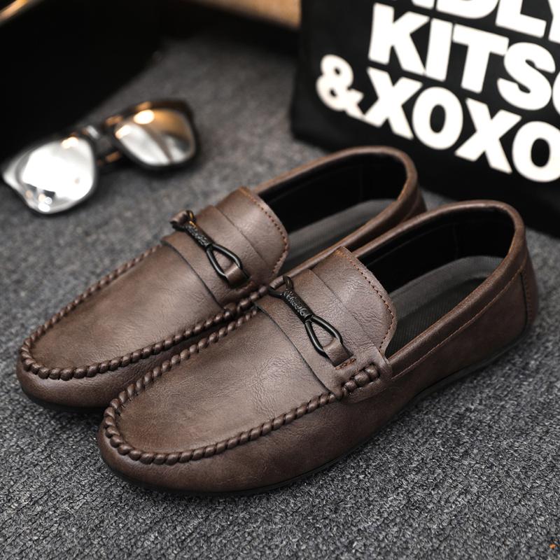 Casual Shoes For Men Loafers Leather Slip On Moccasins Breathable Comfortable Outdoor Walking Shoes For Men Walking