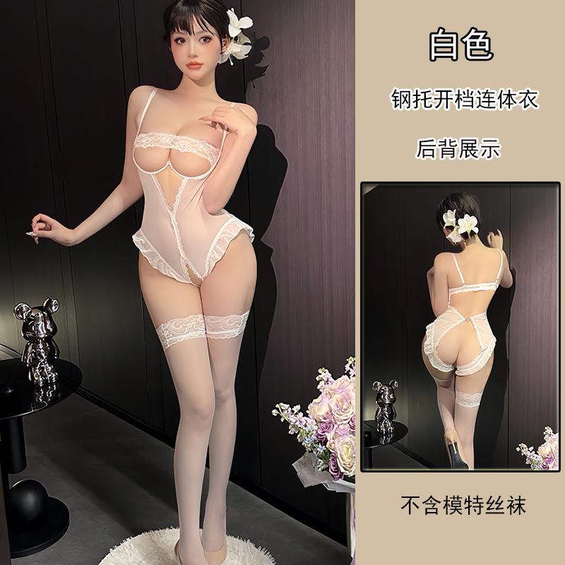 Sex Underwear, Small Breasts Gather Steel Pallets, Sexy Sex Lace, Hollowed Out Passion, Open Crotch Onesie, Milk Dress