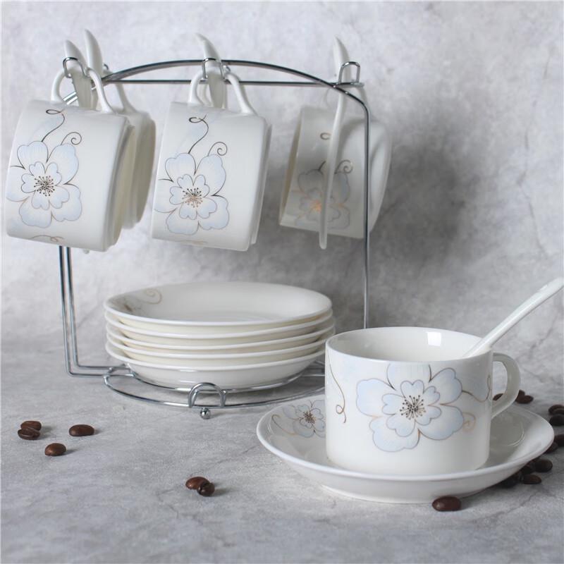Zhaoran European Ceramic Coffee Cup Set with Rack
