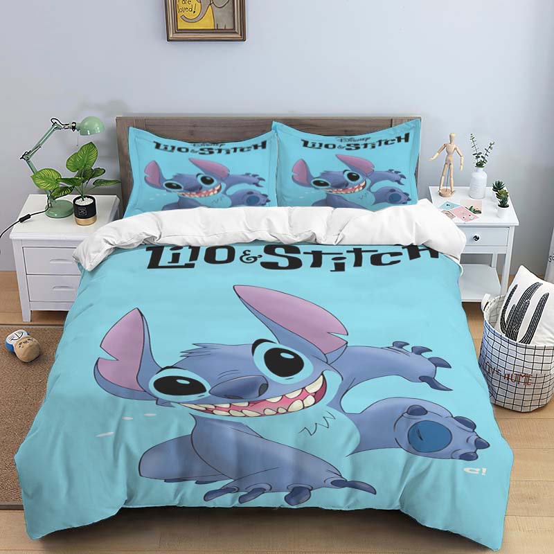 Multiple Sizes of Cartoon Stitch Duvet Cover and Pillowcase Sets - Home Decor, Creative Plus Size Bedding Sets Suitable for Boys