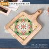 Japanese Restaurant Retro Solid Wood Tile Handle Pot Pad Wooden Anti Scald Plate Pad Household Casserole insulation Wood Pad