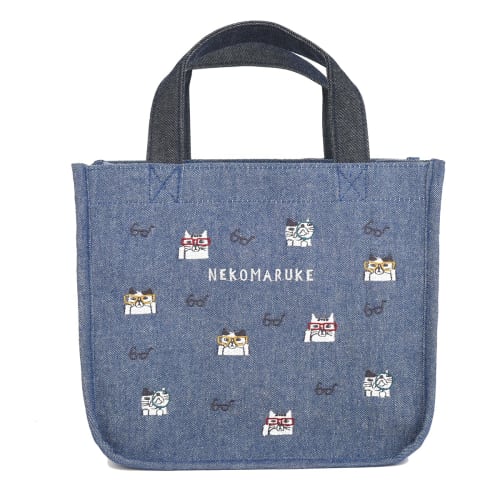 

Kusguru Japan Nekomaruke Lunch Bag for Women, Blue, 247509