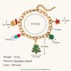 18K Gold Plated Stainless Steel Handmade Christmas Tree and Star Pendant Bracelet