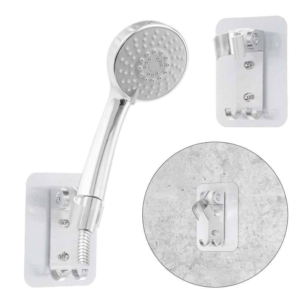 90° Adjustable Showerhead Stand Kitchen Bracket Punch Free Wall Gel Mounted Bathroom Accessories Aluminum Shower Holder