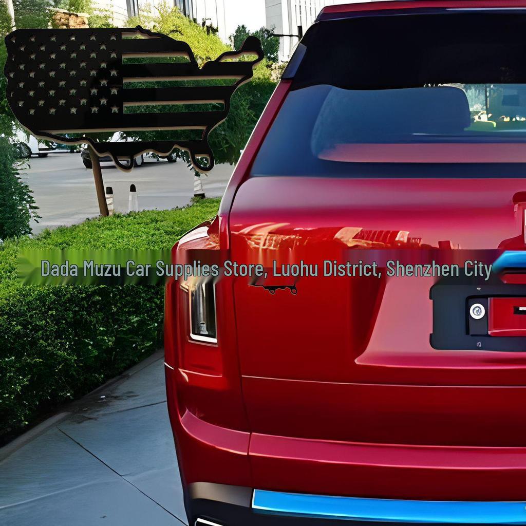 American Flag Map Metal Car Body Decorative Sticker (180mm×100mm)