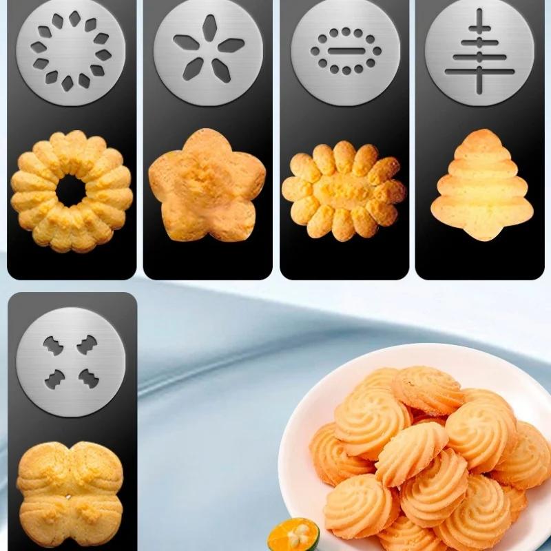 Cookies Maker Press Machine Cake Cream Decorating Gun Nozzles Stainless Steel Cookie Quick Maker Mold Press Kit Baking Tools