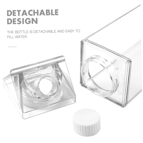 Frcolor Clear Milk Cup, Milk Carton Water Bottle, Milk Carton Container, Refrigerator Drink Container, Clear Container, Clear Water Bottle, Travel Wat