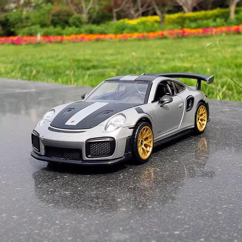

1:32 отлитых под давлением легкосплавных автомобиля суперкара Porsche 911 GT2 RS; Игрушечный транспорт Модель автомобиля Звук и свет Откатной автомобиль Игрушки Для детей Подарки