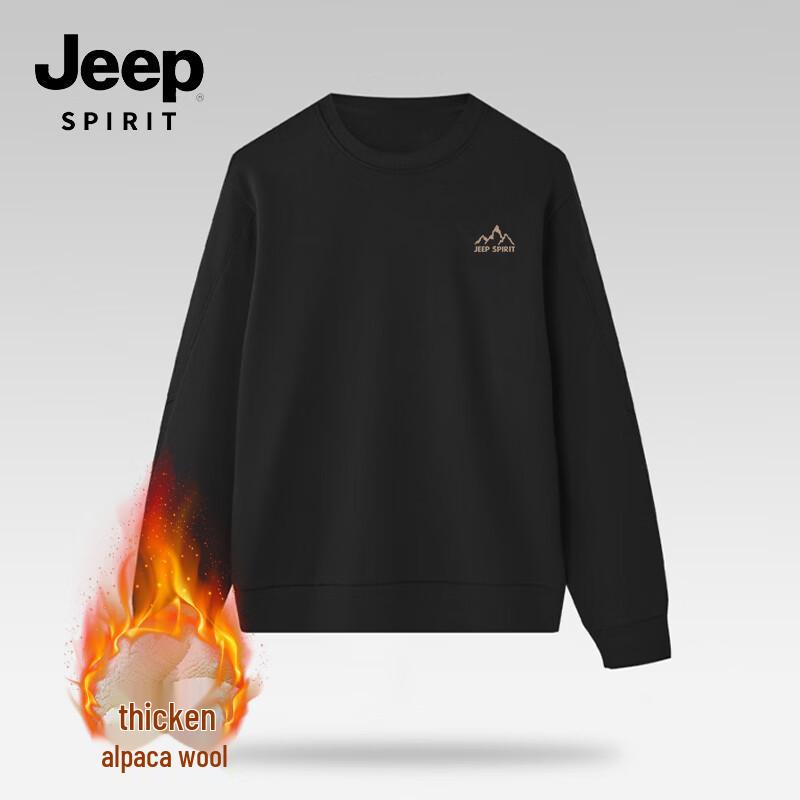 

JEEP SPIRIT Unisex Winter Fleece-Lined Crewneck Sweatshirt 2XL