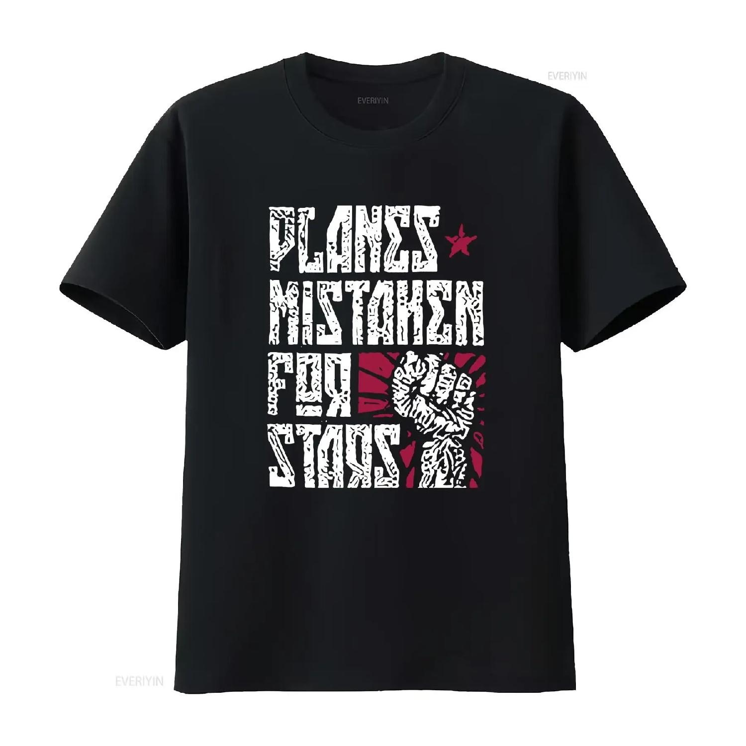 

New Music Planes Mistaken For Stars Fist T Shirt vintage Washed Stretched Breathable Stylish Soft fashion graphic XXXXXL чорний