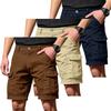 Men's Cargo Shorts 3-Pack with 6 Pockets, Button and Elastic Waist