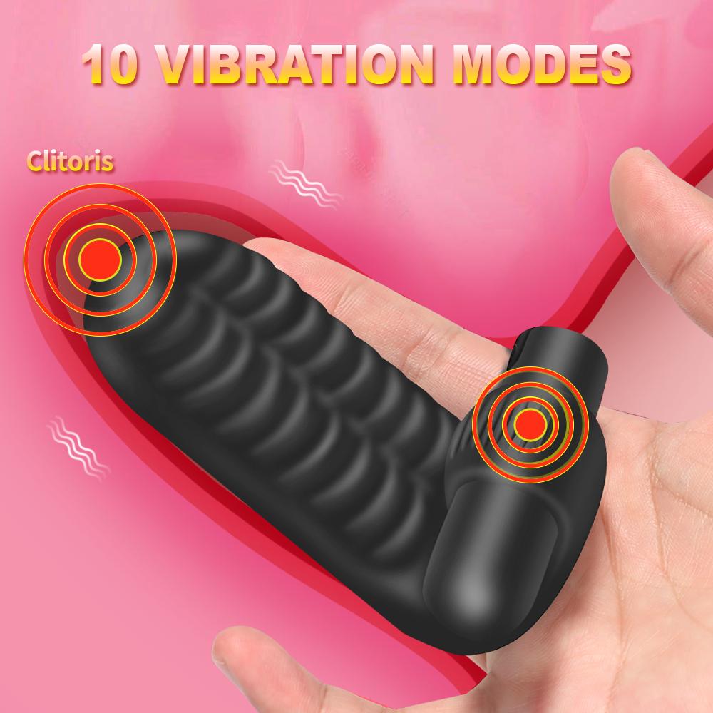 Silicone Vibrating Finger Sleeve Vibrator G Spot Clit Stimulate Orgasm Massage Female Masturbator Sex Toys For Women And Couples