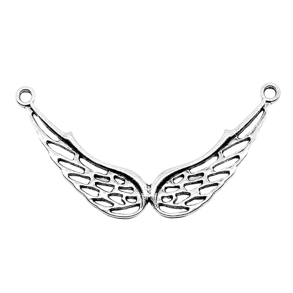 Feather Wing Charms Antique Alloy Pendants For Bohemian Jewelry Making