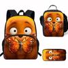 Kids Backpack Set With Lunch Bag Pencil Case - Cartoon Animal Design Grade 1-2 Students Ergonomic Spine Support Oxford