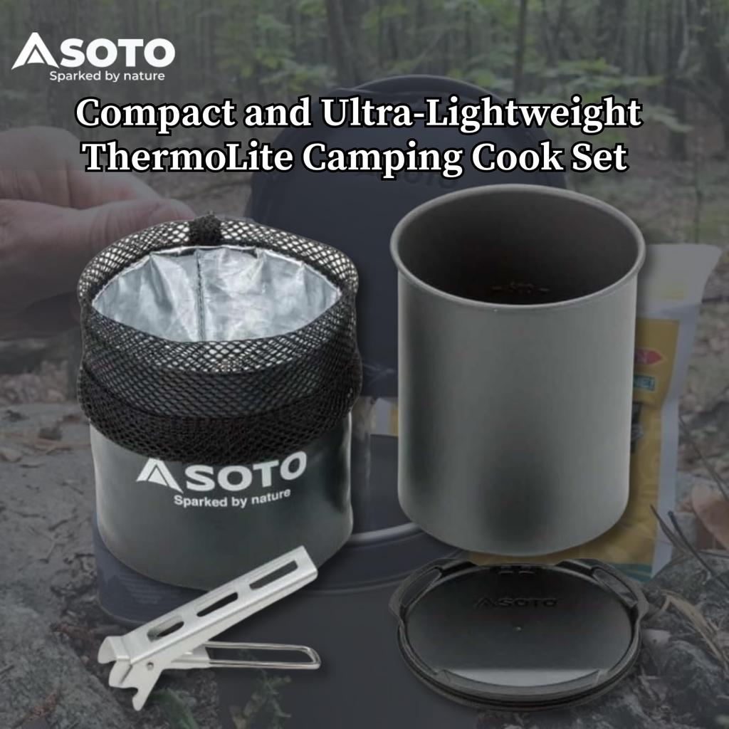 SOTO Cookware Mug Set for and Outdoor Activities Thermolite & 4-Piece - Lightweight, Compact, Solo/Duo Use, Hiking, Trekking, Camping, - SOD-522