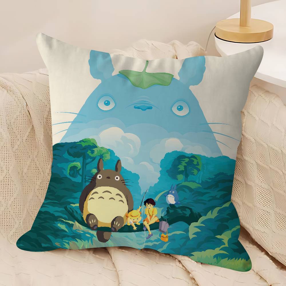 

Аниме М-Мой сосед Тоторо Кленовый дизайн Наволочка Счастливый Осенний Урожай Декор Праздничный Декор Наволочка 12x12Inch
