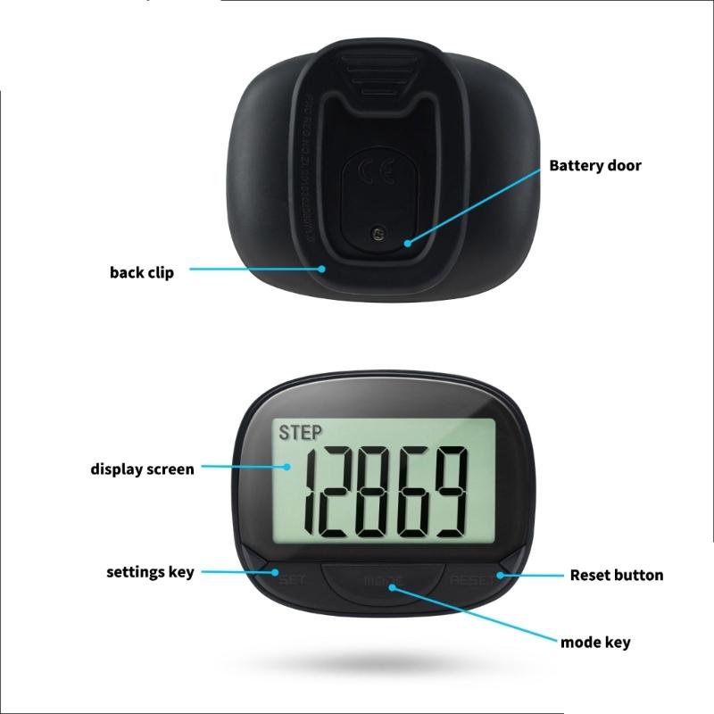 Multifunktions-Schrittzähler mit Mehrfachmodus-Tracking ABS-Schrittzähler Langlebige Batterie für einen aktiven Lebensstil