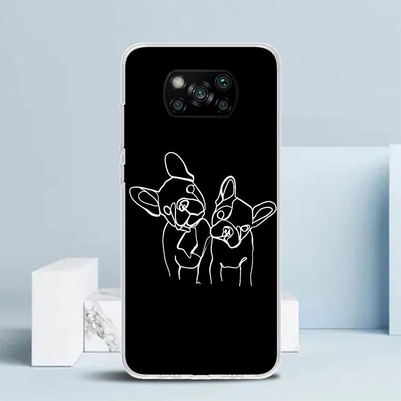 French Bulldog Black White Phone Case For Xiaomi Poco F7 Ultra X5 X6 X7 Pro M7 Redmi 15C 15 13C 13 12C 12 10C 10 10A 9 9C 9A 9T