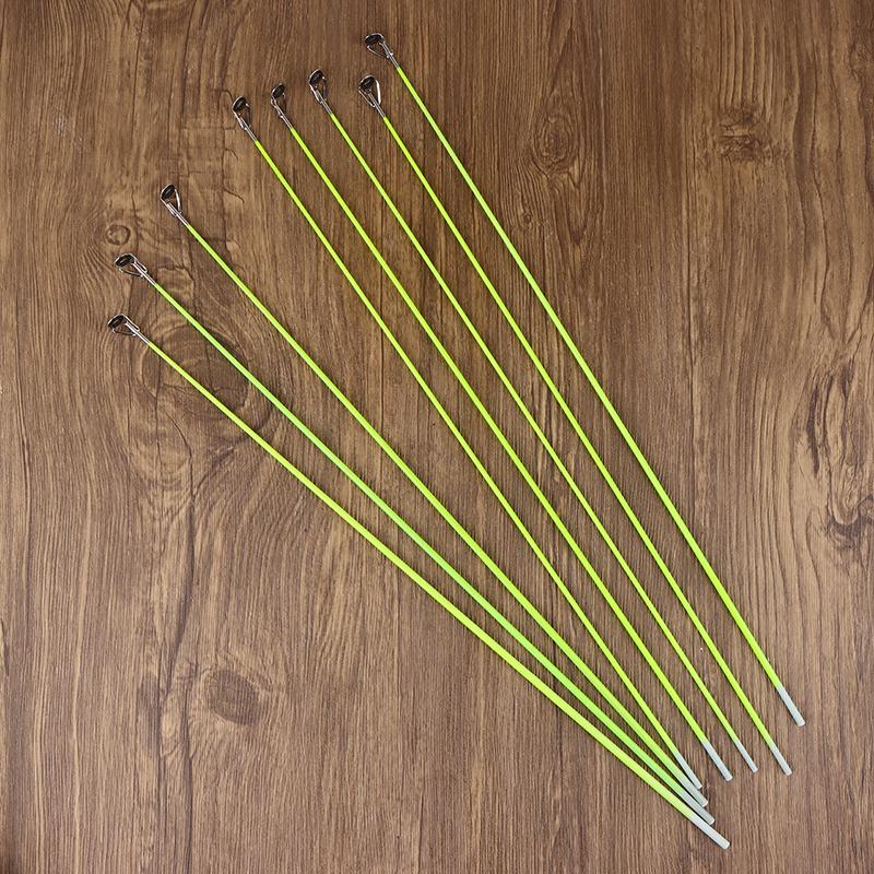 New! 5Pcs 42CM Boat/Raft Rod Tip Spare Tail Fiberglass Refit Replacement Fishing Rod Tip With Top Ring Fishing Gear Accessories