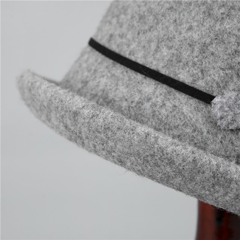 Autumn and Winter In The Elderly Hat Women Warm Woolen Top Hat Winter Basin Hat Thickened Bucket Hat