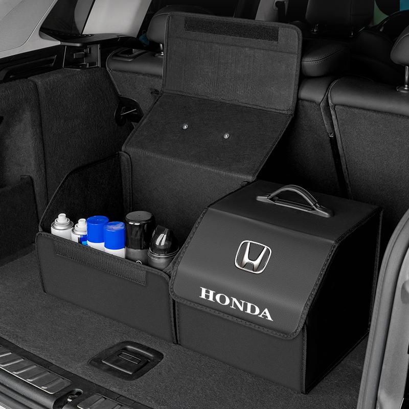 Car Boot Storage Box High-capacity Leather Organizing Case For Honda Civic Accord Crosstour Spirior Odyssey Avancier UR-V Sienna