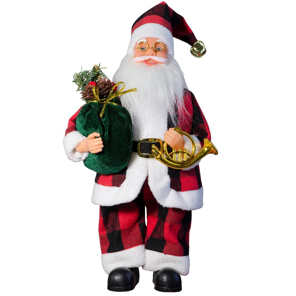 

Santa Claus Plush Doll with Backpack, Christmas Decor, Standing Santa Figure, Holiday Party Gift, Festive Home Decoration 40 18CM