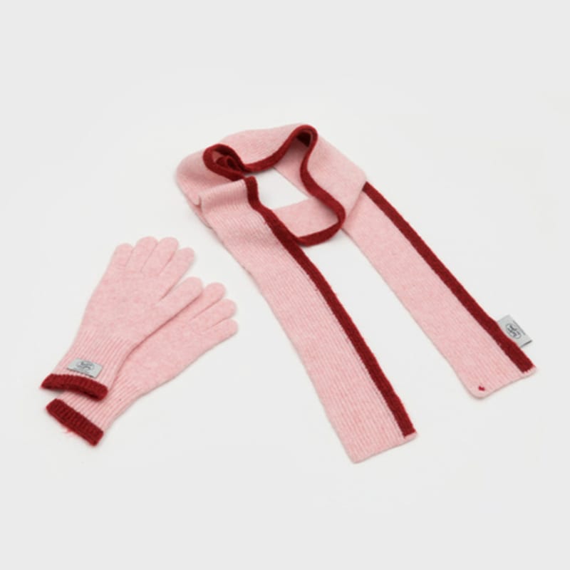 RECLOW GEFRORENER SCHAL UND HANDSCHUH-SET ROSA