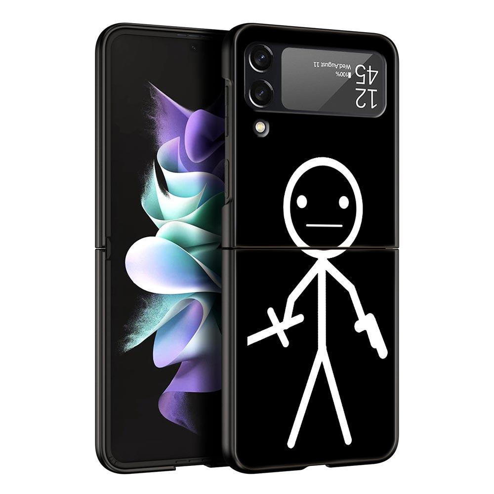 Funny Cute Cartoon Matchman Phone Case for Samsung Galaxy Z Flip 3 4 5 Shell For Samsung Z Flip3 Flip4 Hard PC Bumper Cover