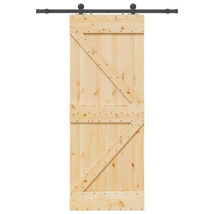 VidaXL Porte coulissante et kit de quincaillerie 80x210 cm pin massif 3332619