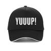 Lustiger Sommerstil für Erwachsene, YUUUP! Baseballkappe mit Druckbuchstaben, hohe Qualität, 100 % Baumwolle, Unisex, verstellbare Snapback-Mütze mit Knochen