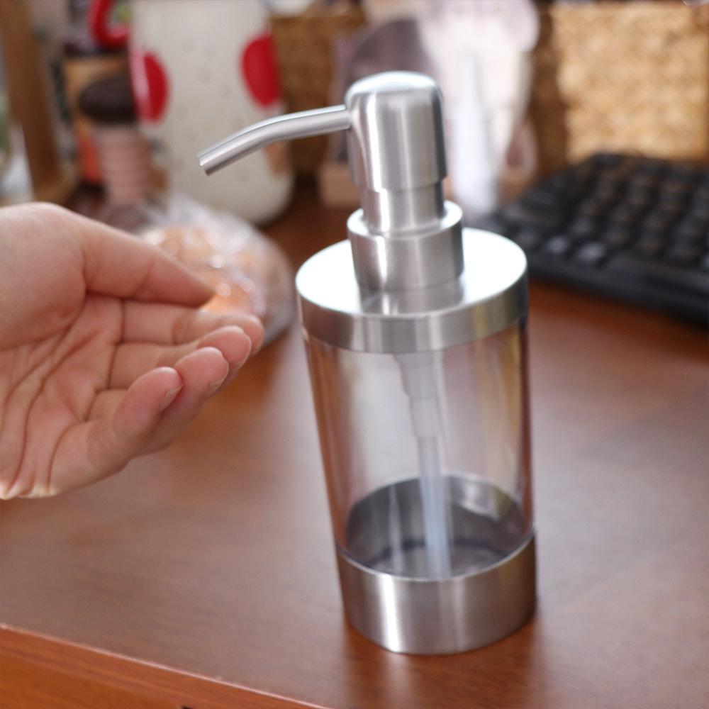350ml Capacity Hand Sanitizer Dispenser 304 Stainless Steel Shower Gel Dispenser Kitchen Supplies