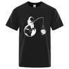 Summer Men High Quality T-shirt 100% Cotton Funny Design Astronaut Printing for Men Loose Top Cool Casual Tshirt Male Tee Shirts