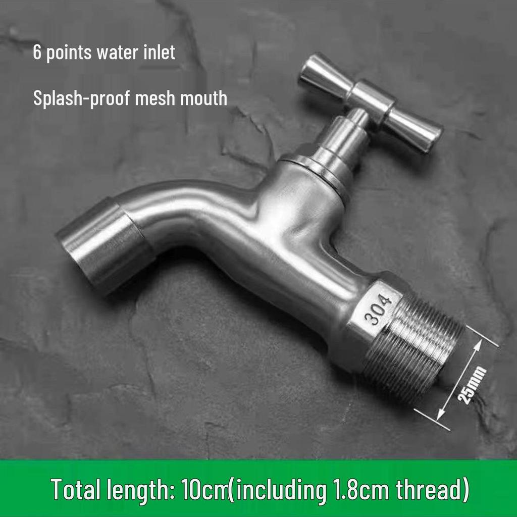 304 Stainless Steel Anti-Freeze Cold Resistant Outdoor Faucet with 4/6-Point Nozzle for Washing Machine